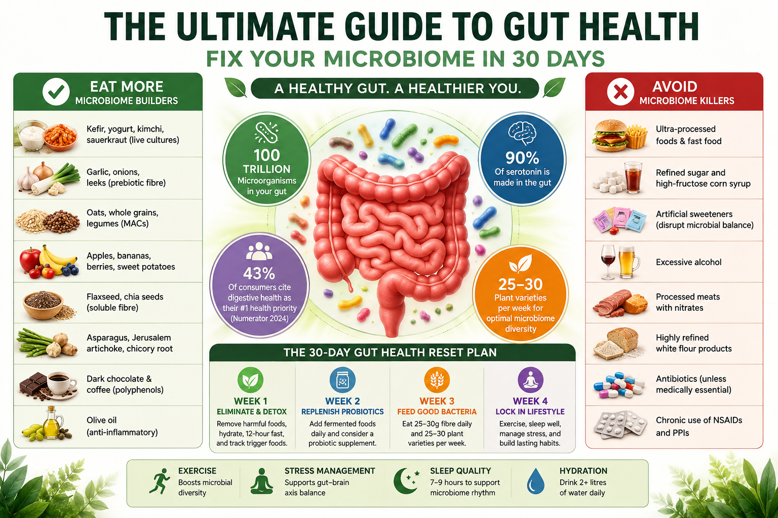 Ultimate Gut Health Guide: Fix Your Microbiome in 30 Days