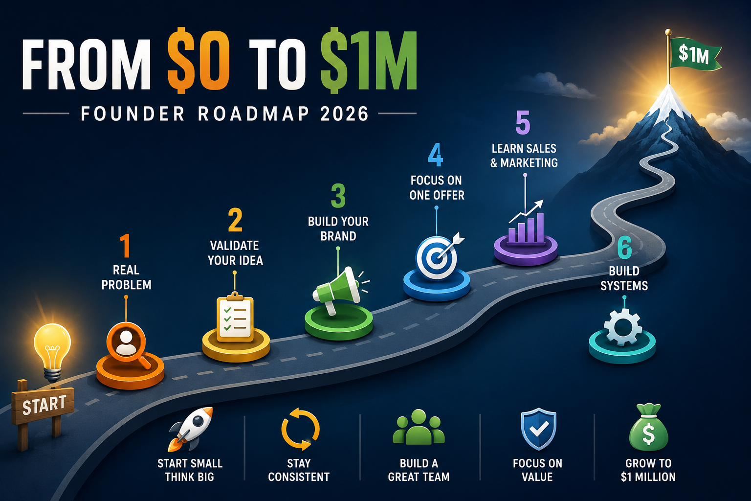 How to Scale a Business From $0 to $1 Million in 2026