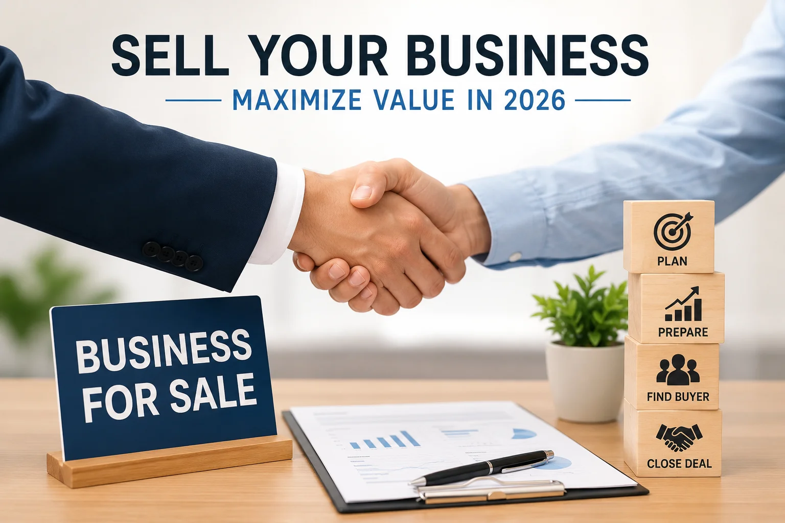 Business sale agreement in progress