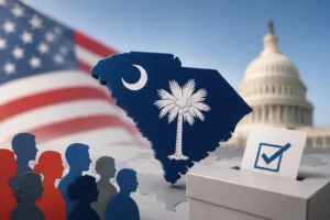 South Carolina Votes People, Flag, Capitol and Ballot