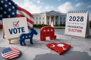 VOTE 2028 Symbols on the U.S. Map