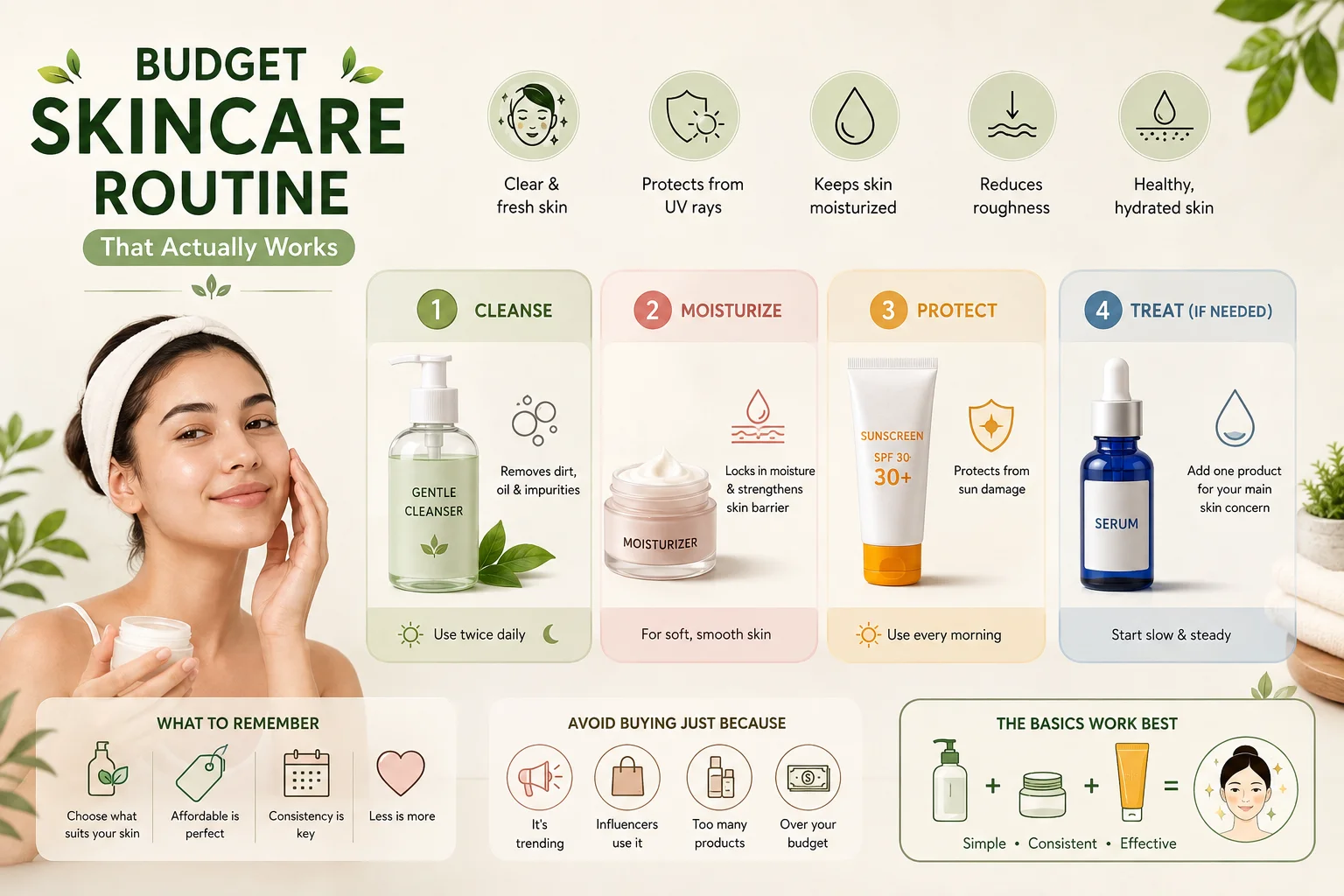 Budget Skincare Routine Infographic