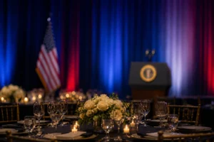 Patriotic Candlelit Banquet Table