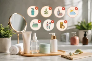 Skincare Essentials and Warning Icons