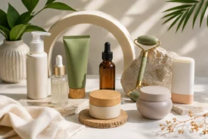Spa Skincare Still Life Flatlay
