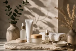 Warm Minimalist Spa Skincare Still Life