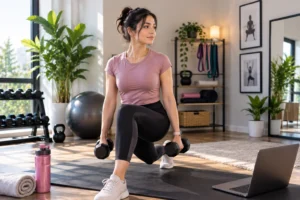Focused Home Workout Lunge