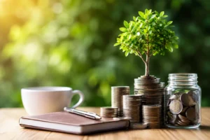 Money Tree on a Sunlit Table